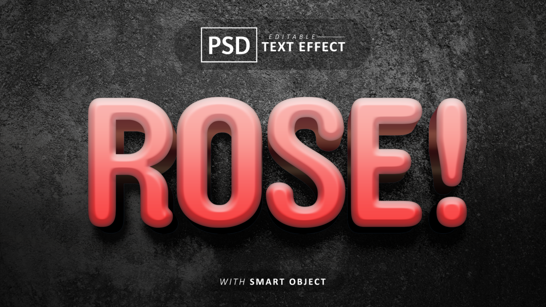 Rose 3d text effect editable psd