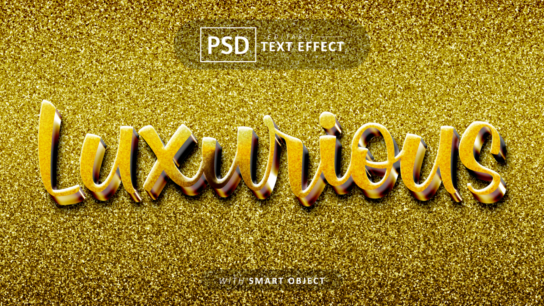 Luxurious 3d text effect editable psd