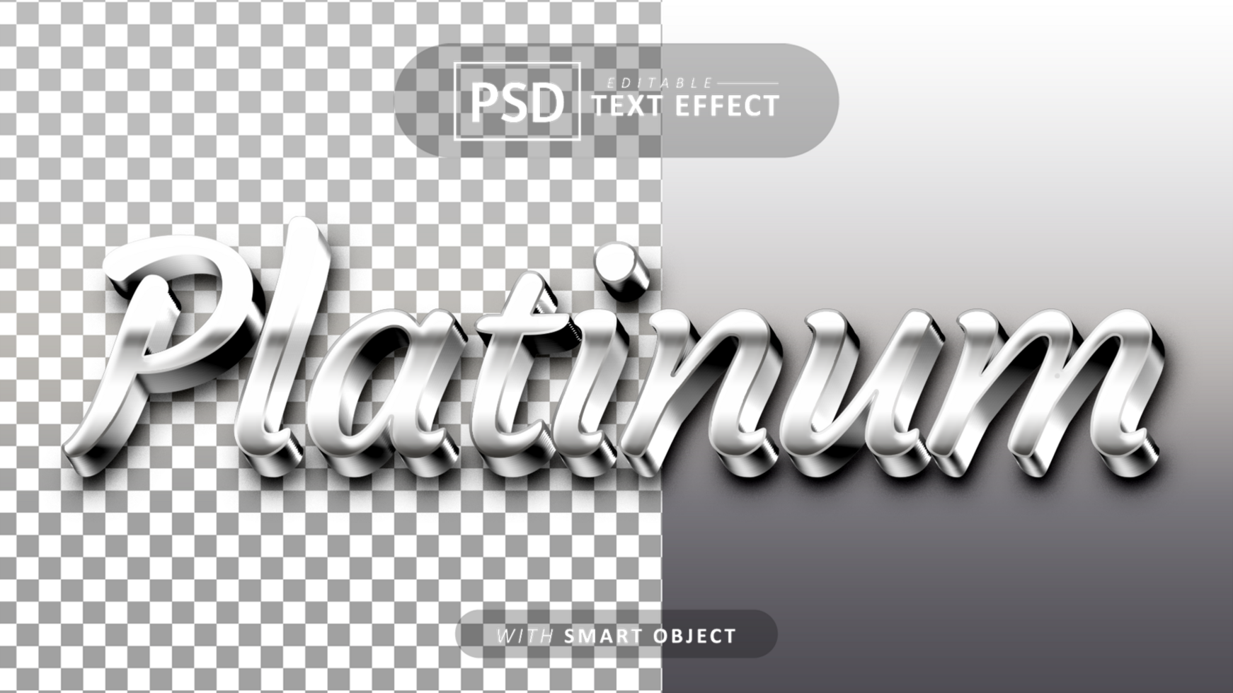 platina text - redigerbar 3d font effekt psd