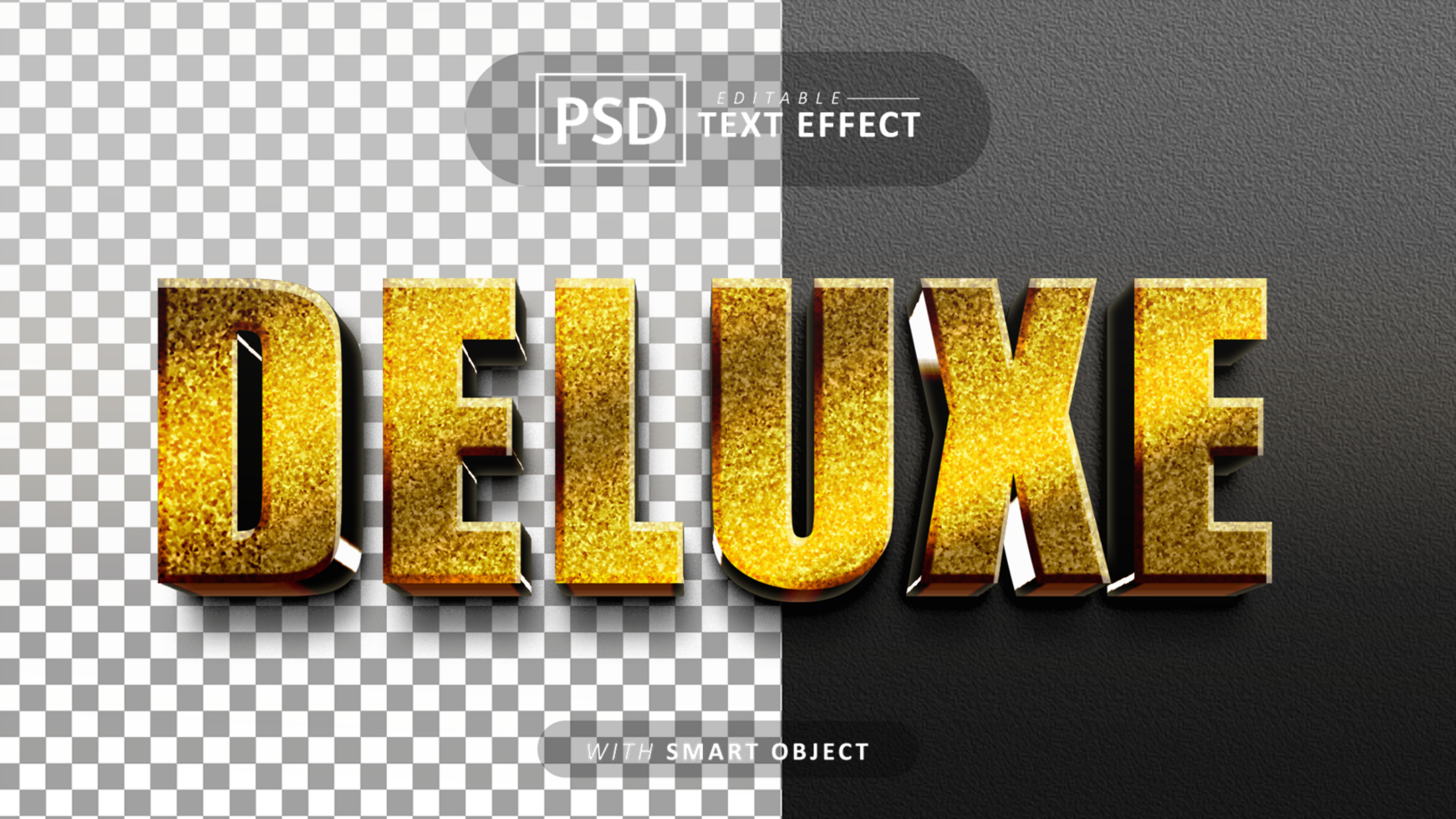 Elegant deluxe glitter 3d text effect psd