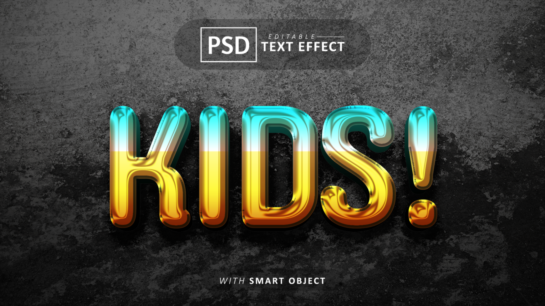Kids 3d text effect editable psd