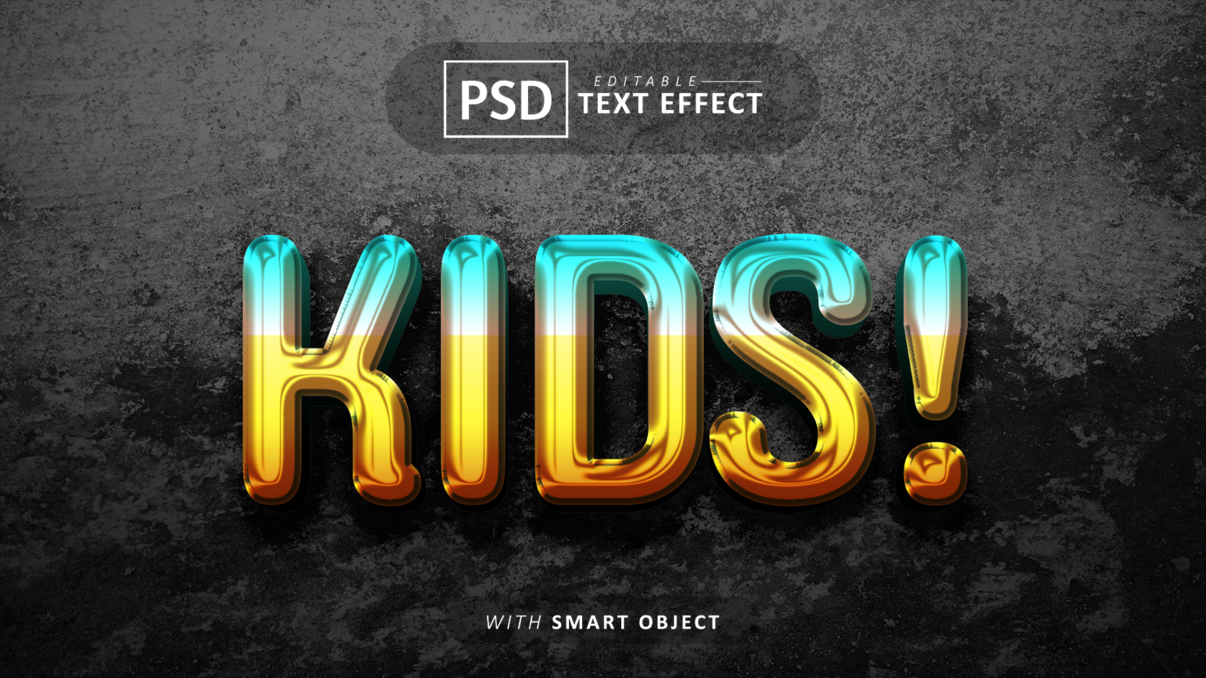 kinderen 3d tekst effect bewerkbare psd