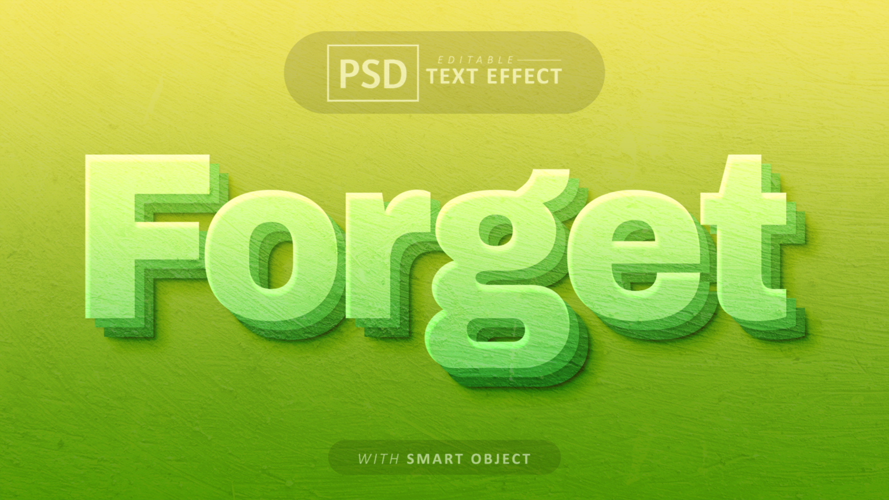 glömma grön text effekt redigerbar psd