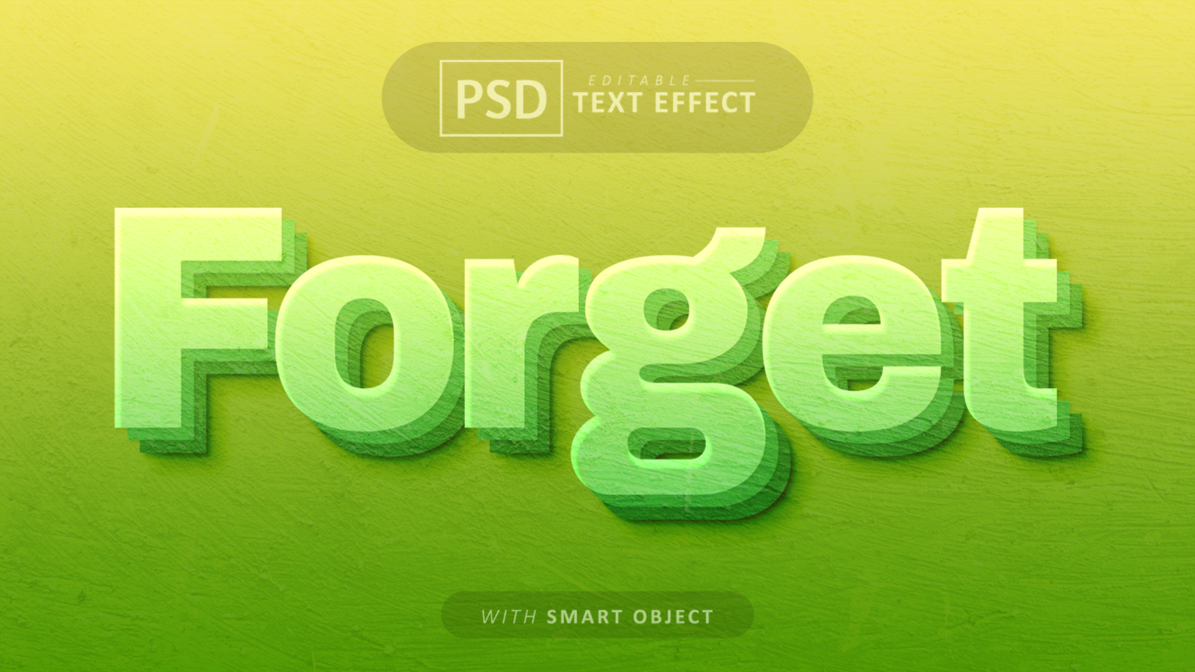 Forget green text effect editable psd