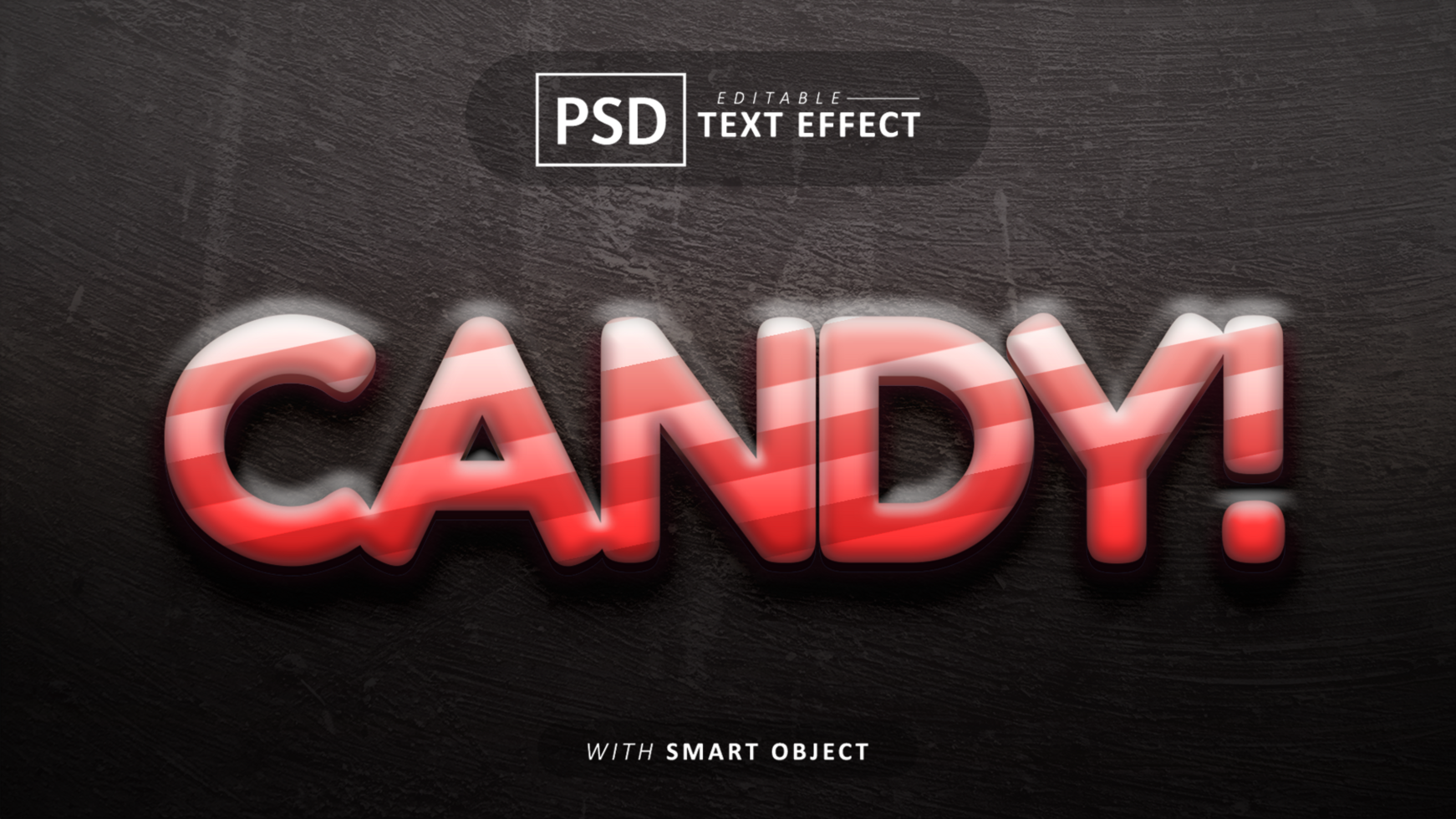 Candy 3d text effect editable psd
