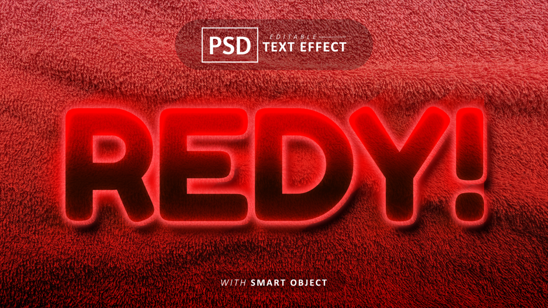 Ready text - editable red font effect psd