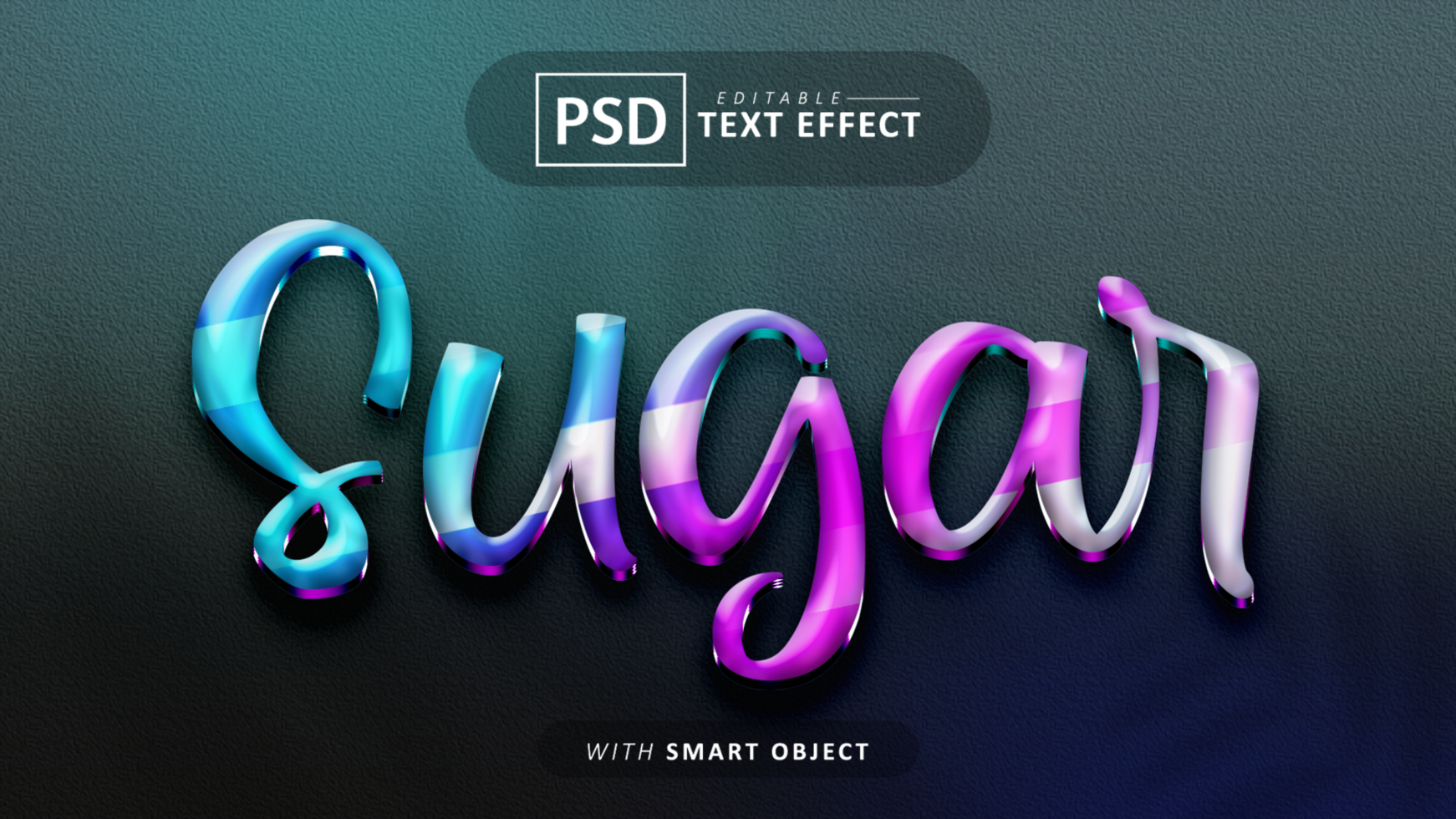 Sugar 3d text effect editable psd
