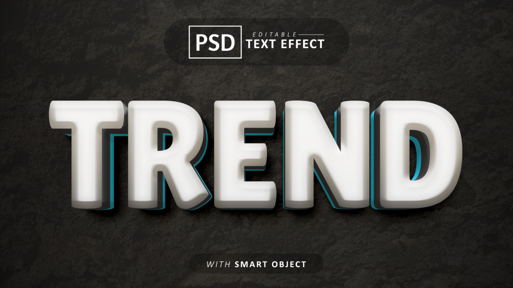 Trend 3d text effect editable psd