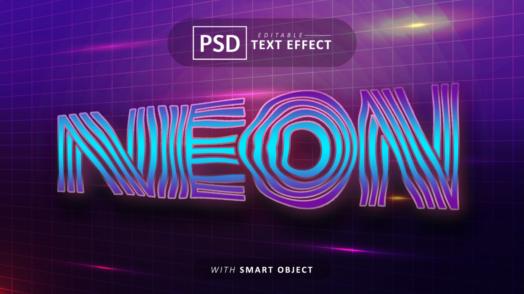 Neon text - editable font effects psd