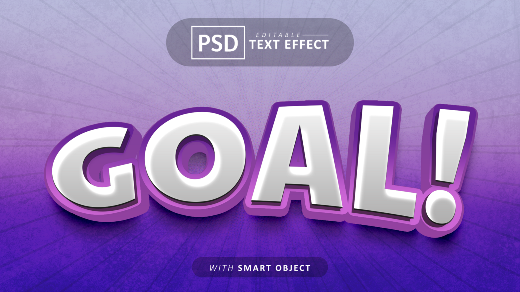 Goal text effect editable psd