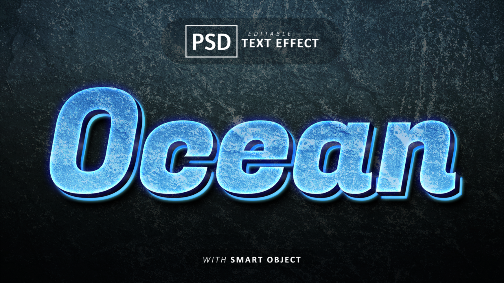 Ocean text effect editable psd