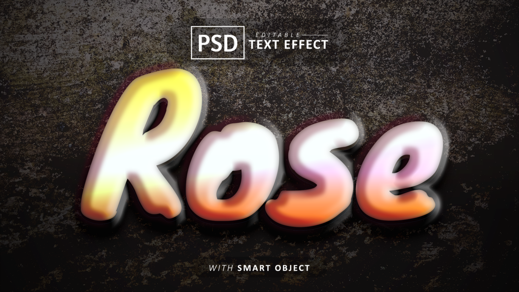 Rose 3d text effect editable psd