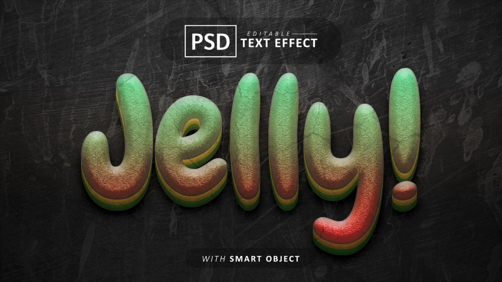 Jelly text effect editable psd