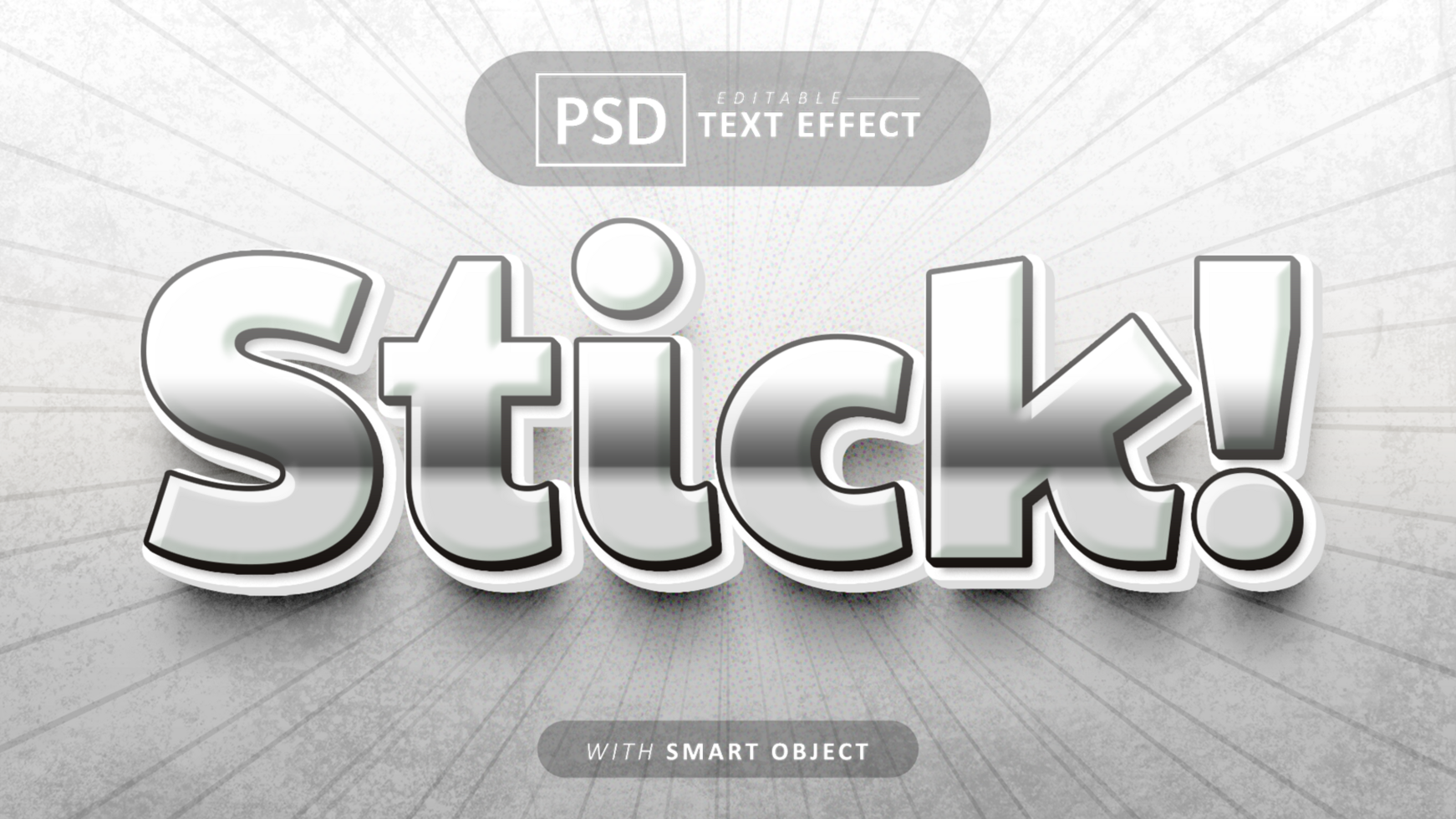 Stick text - editable 3d font effect psd