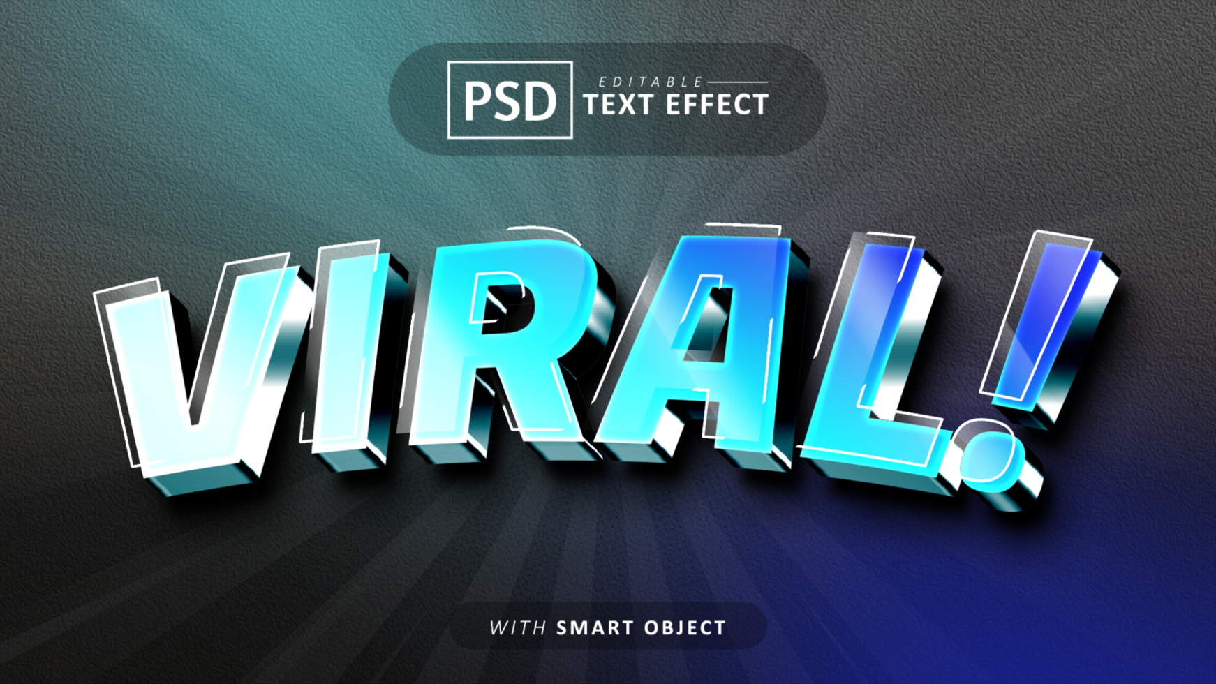 Viral modern 3d font style effect editable psd