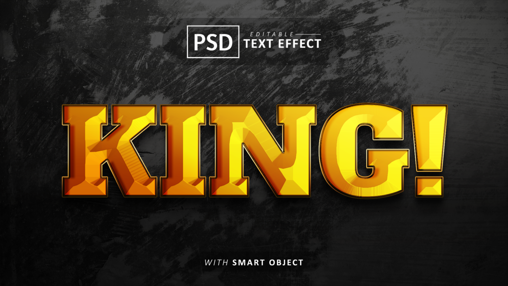 King 3d text effect editable psd