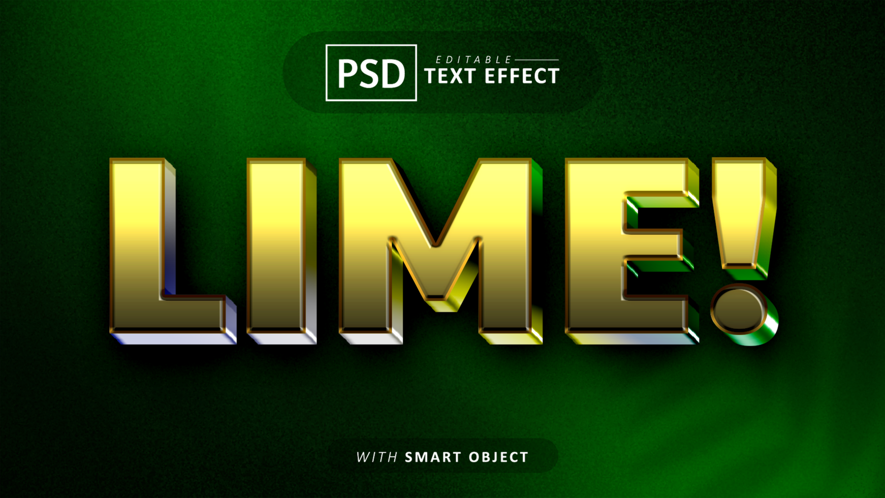 Lime 3d text effect editable psd