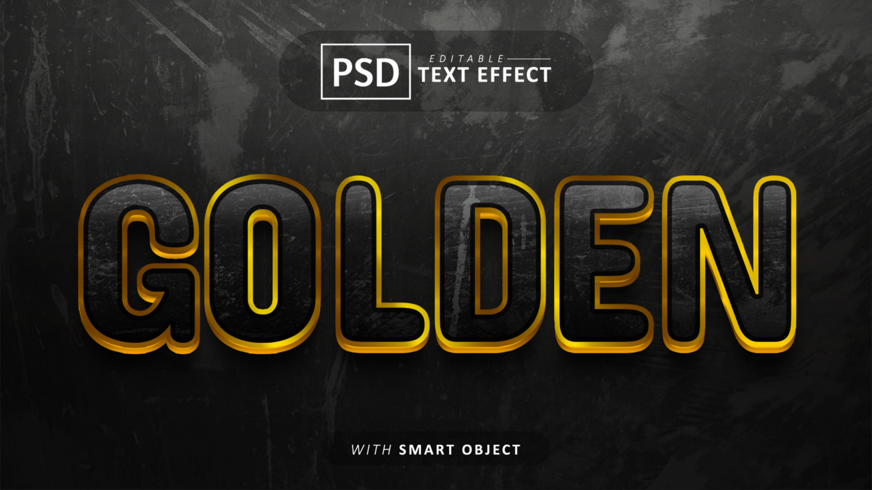 Golden 3d style text effect psd