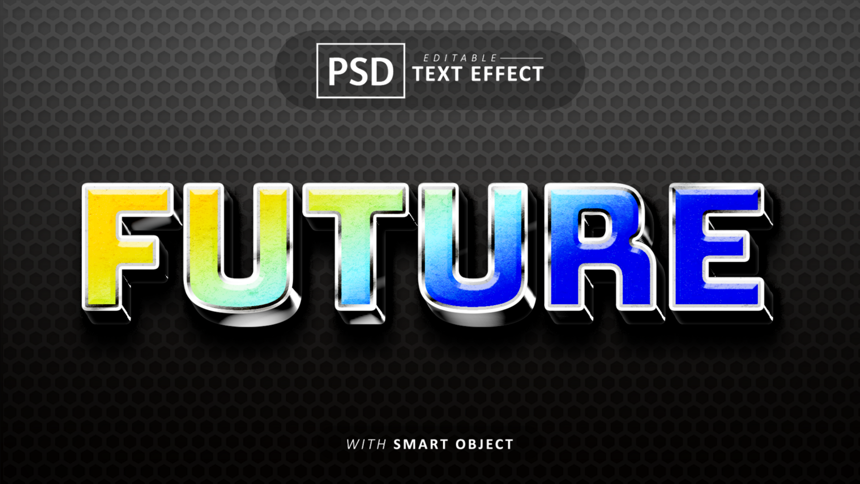 futuro pendenza 3d testo effetto modificabile psd