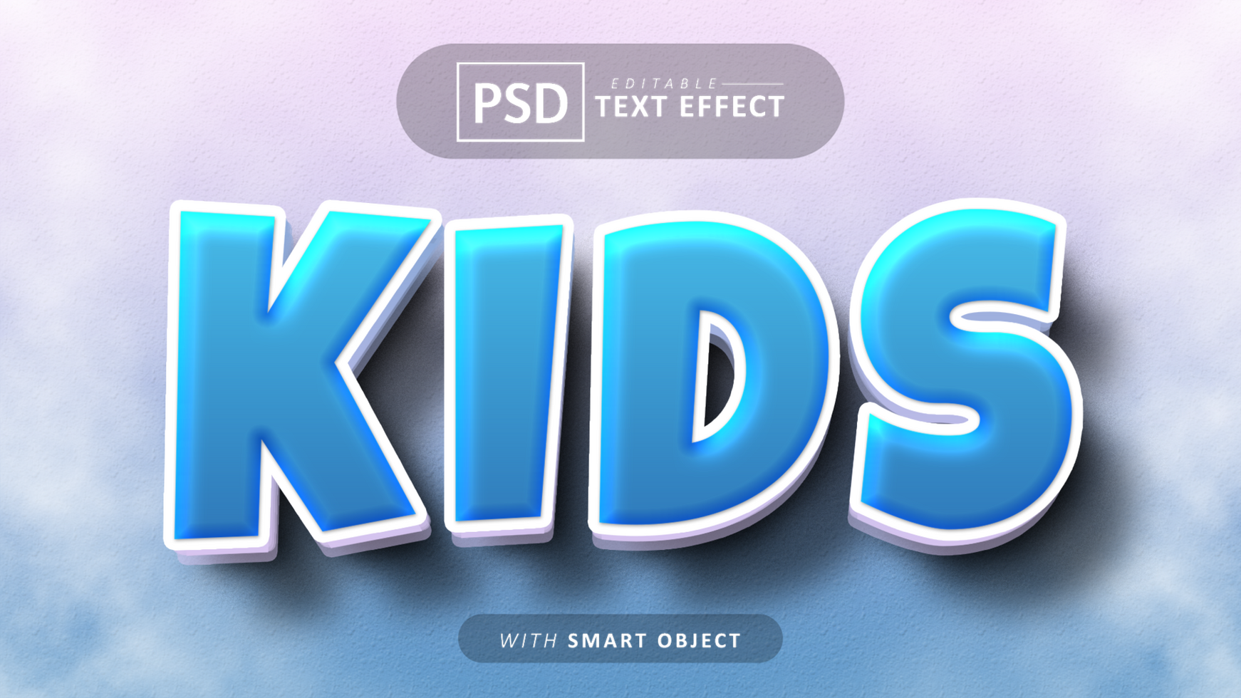 Kids cartoon style text effect psd