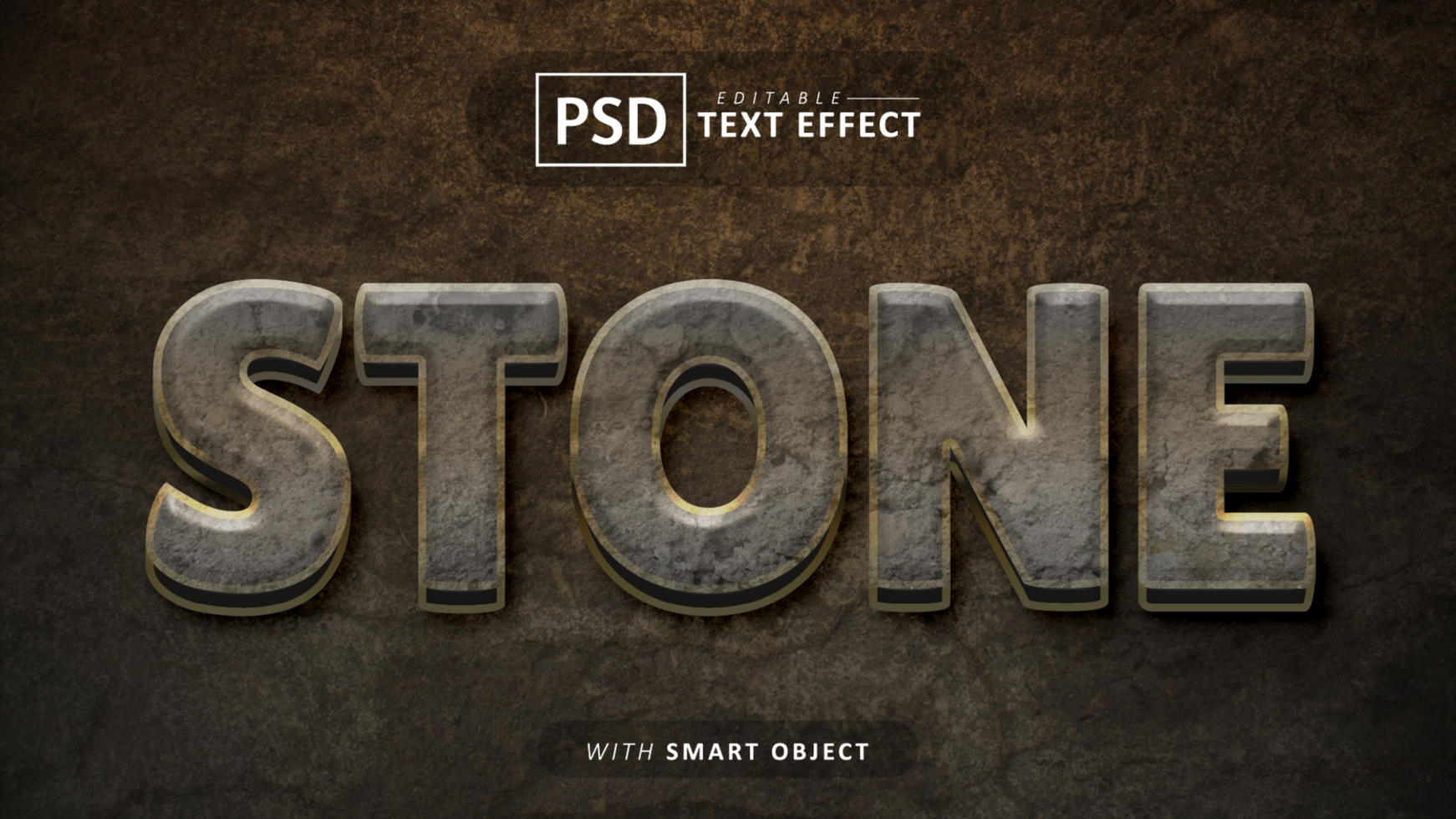Stone text effect editable psd