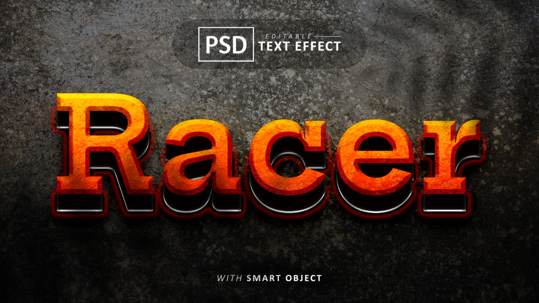 Racer text effect editable psd