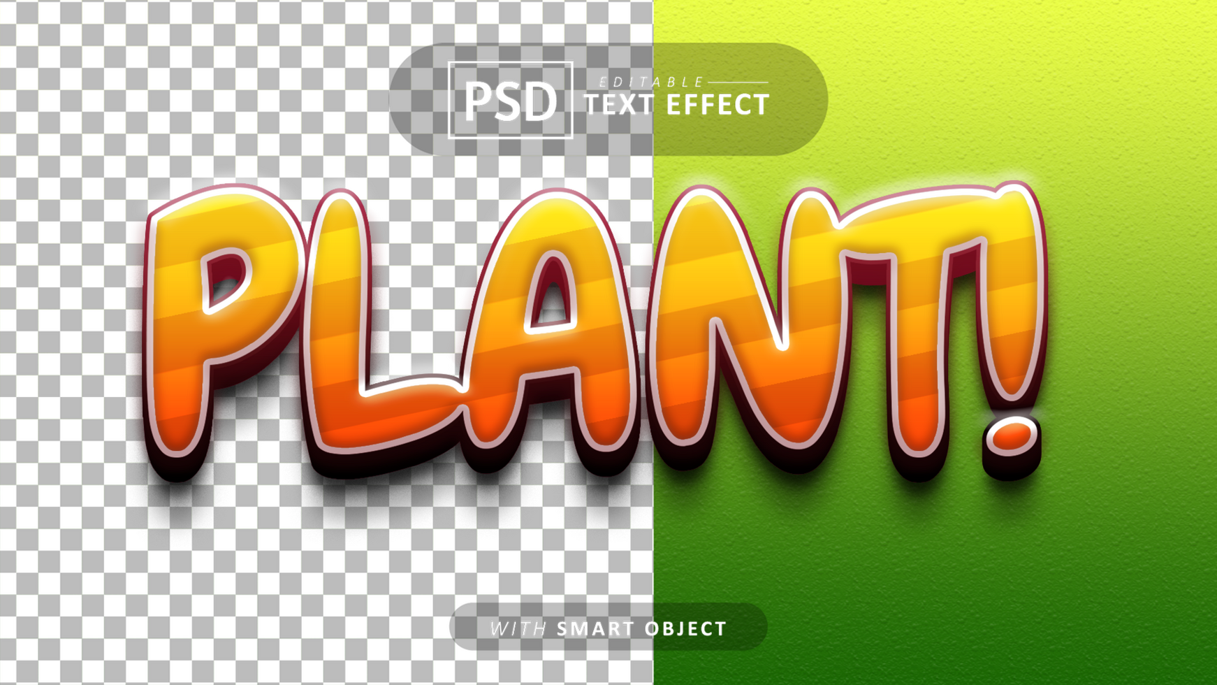 växt 3d text effekt redigerbar psd