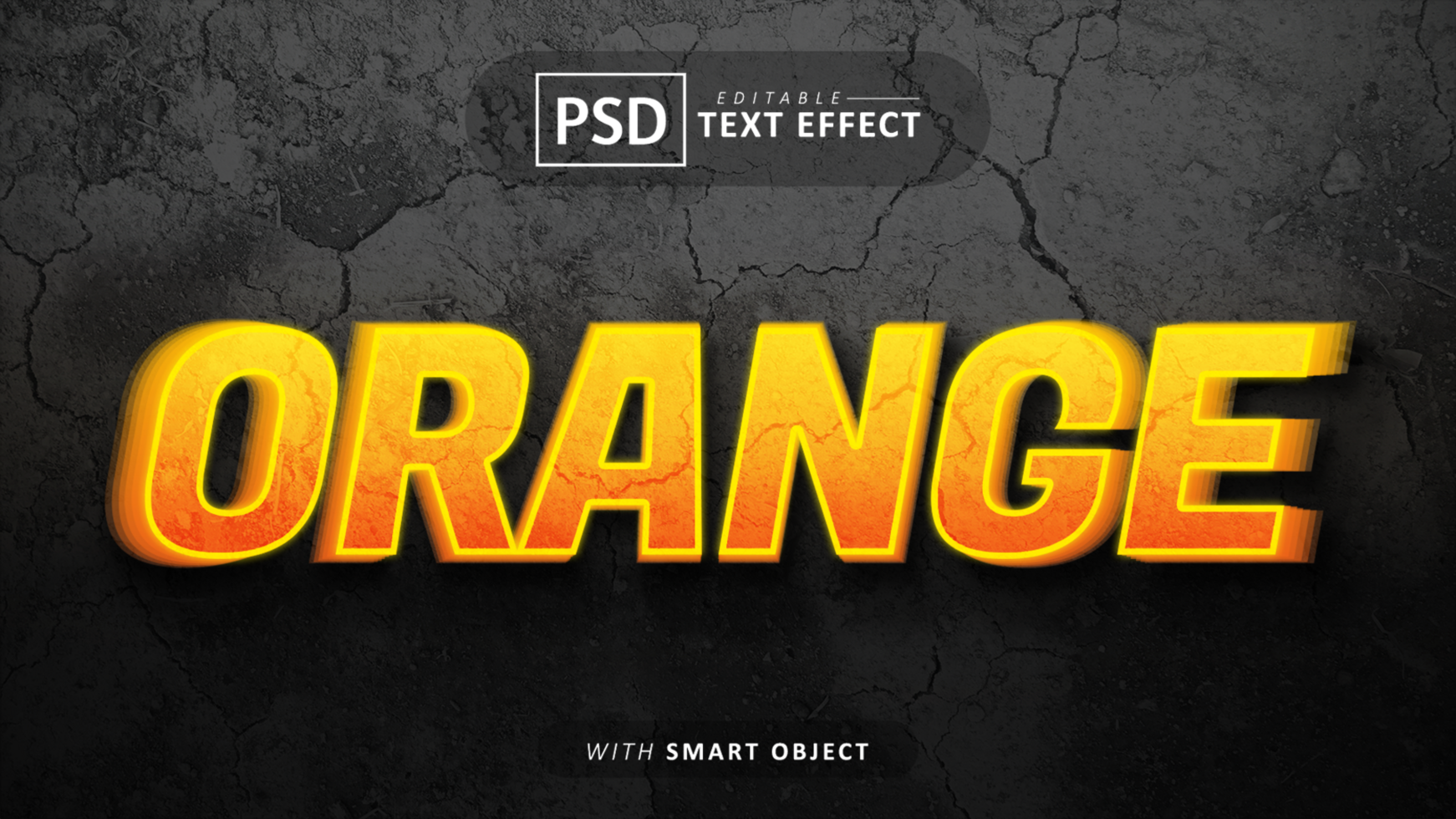 Orange glow text effect editable psd