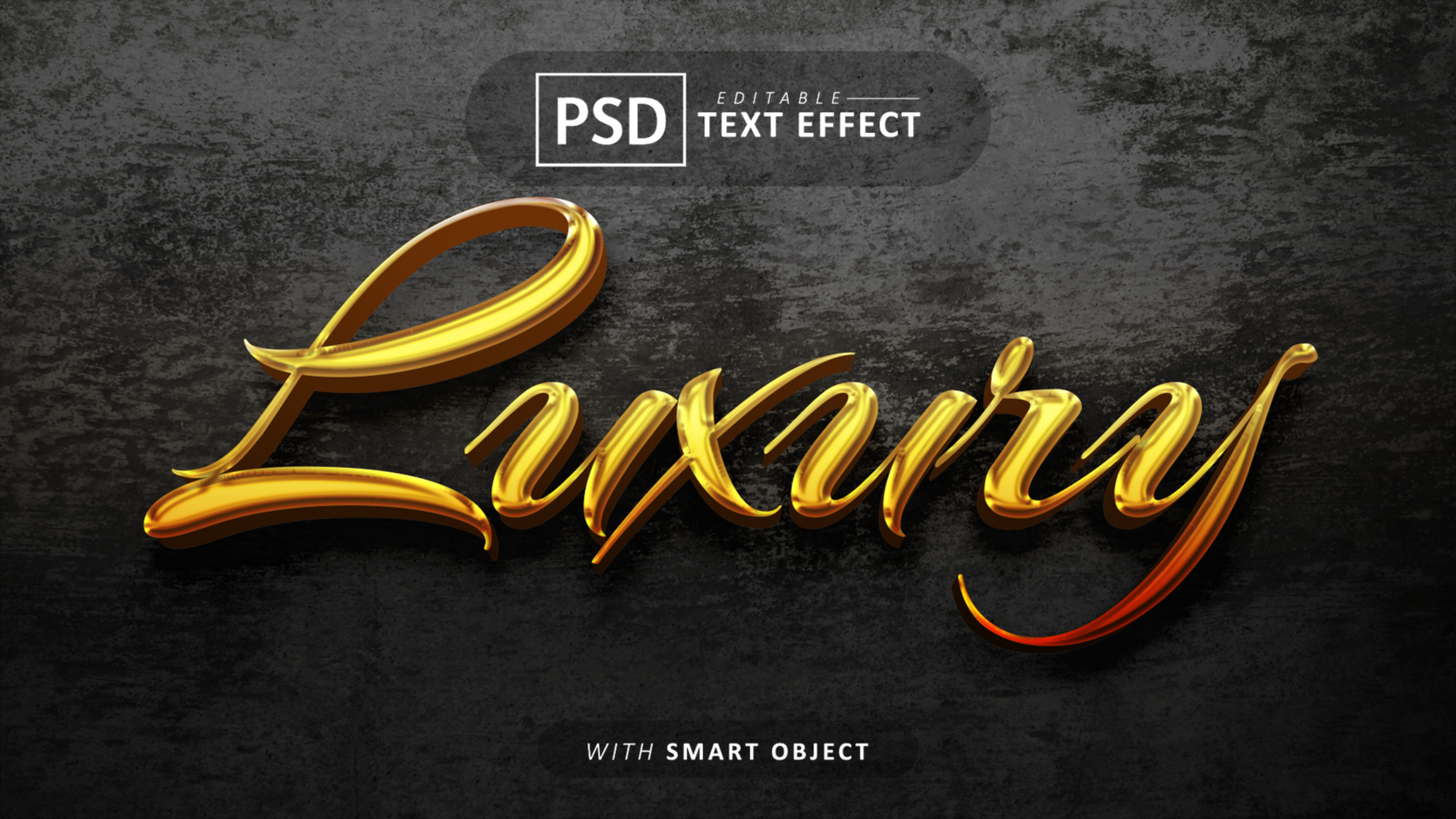 Luxury gold 3d text effect editable psd