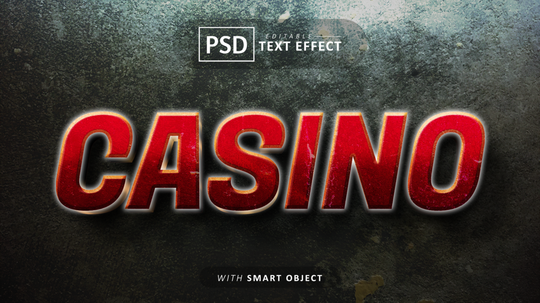 Casino 3d text effect editable psd