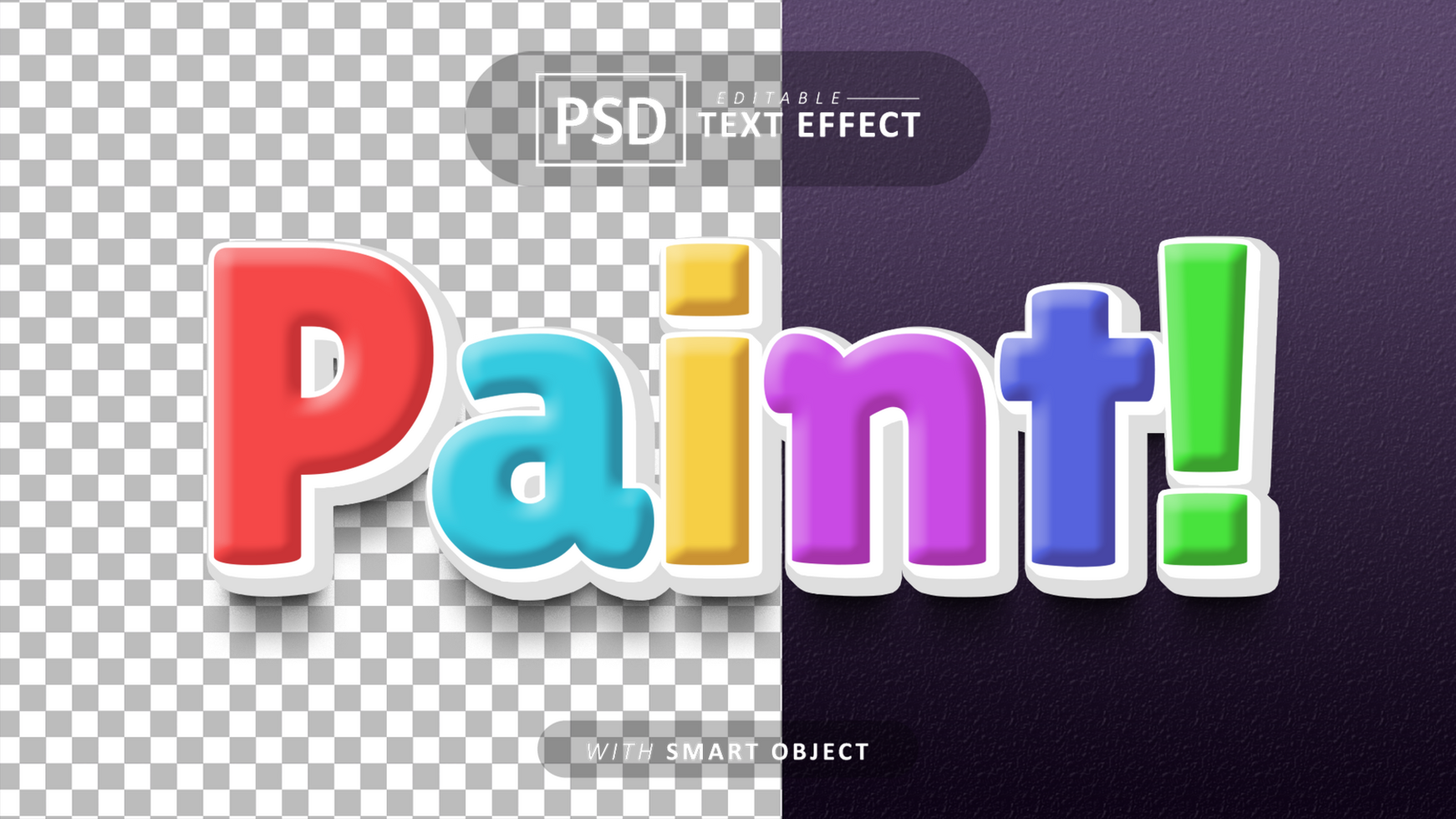 Paint cartoon text effect editable psd
