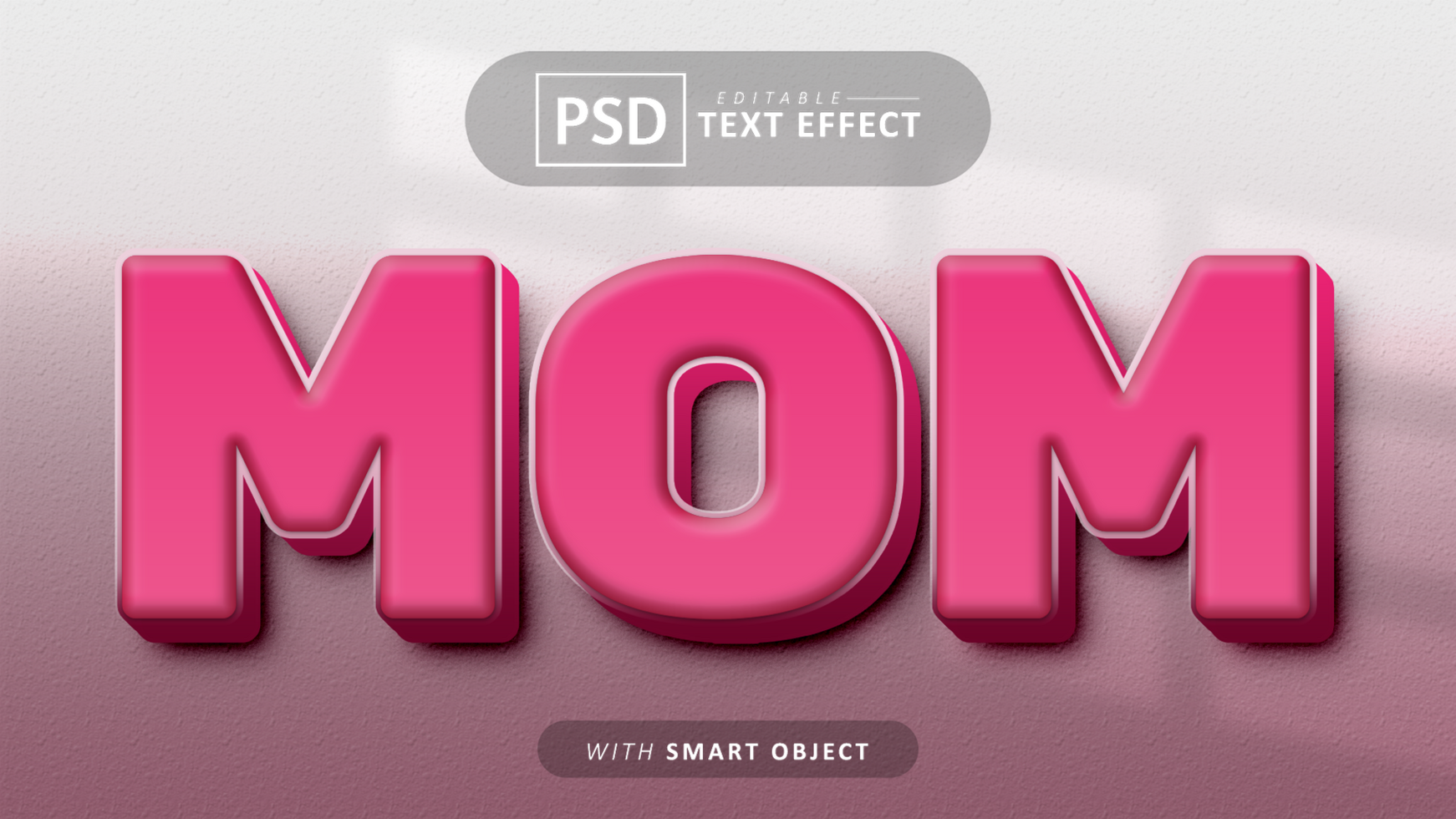 Pink mom text effect editable psd