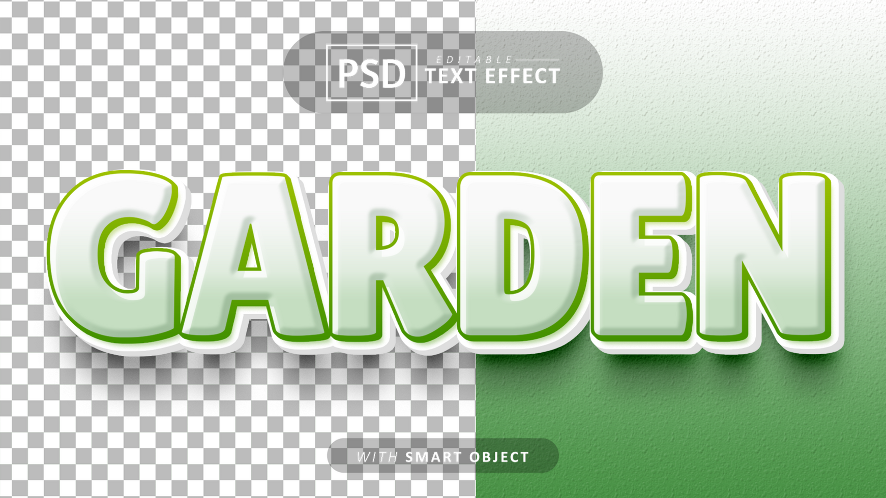 Garden cartoon text effect editable psd