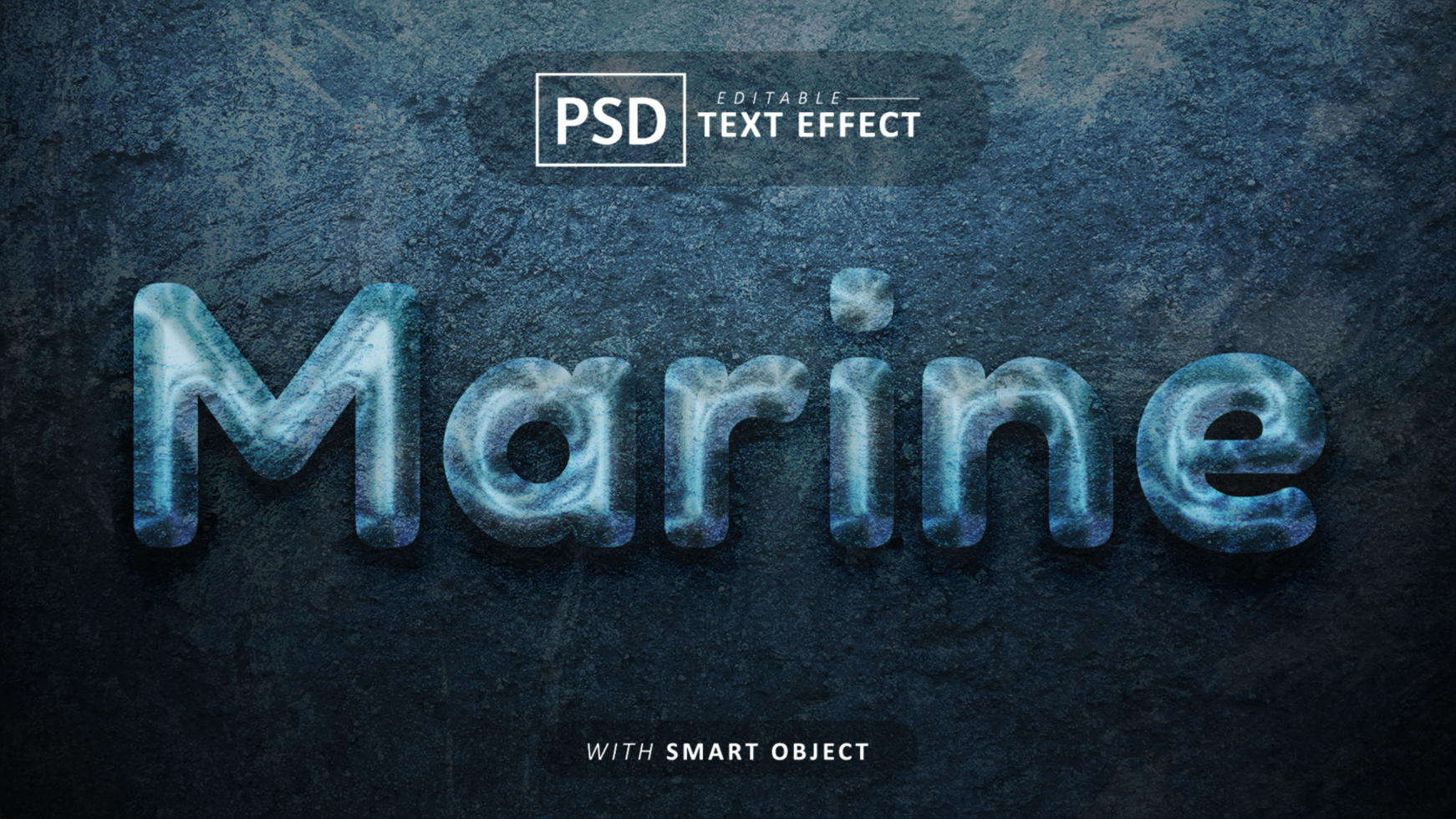 Marine text effect editable psd