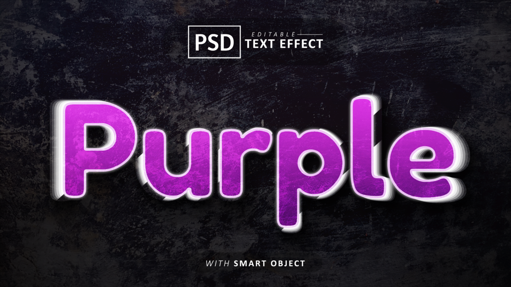 Purple text effect editable psd