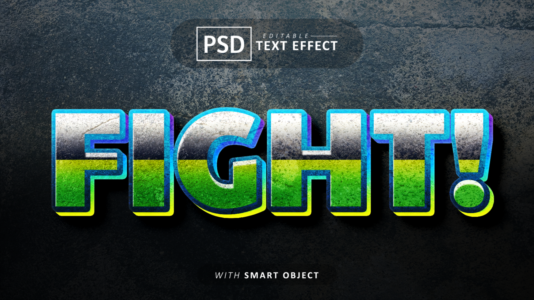 Fight 3d text effect editable psd