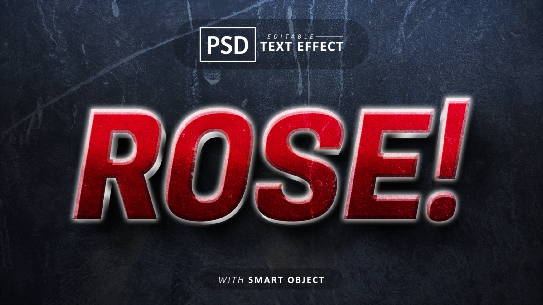 Rose 3d text effect editable psd