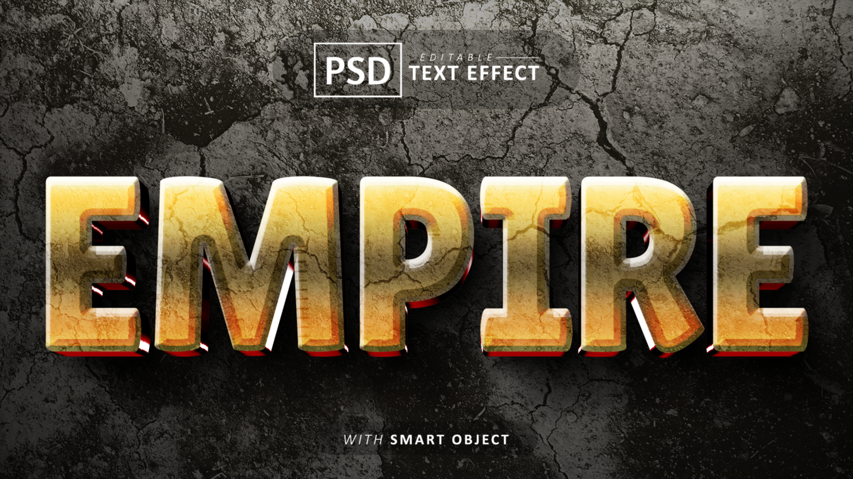 Empire 3d text effect editable psd