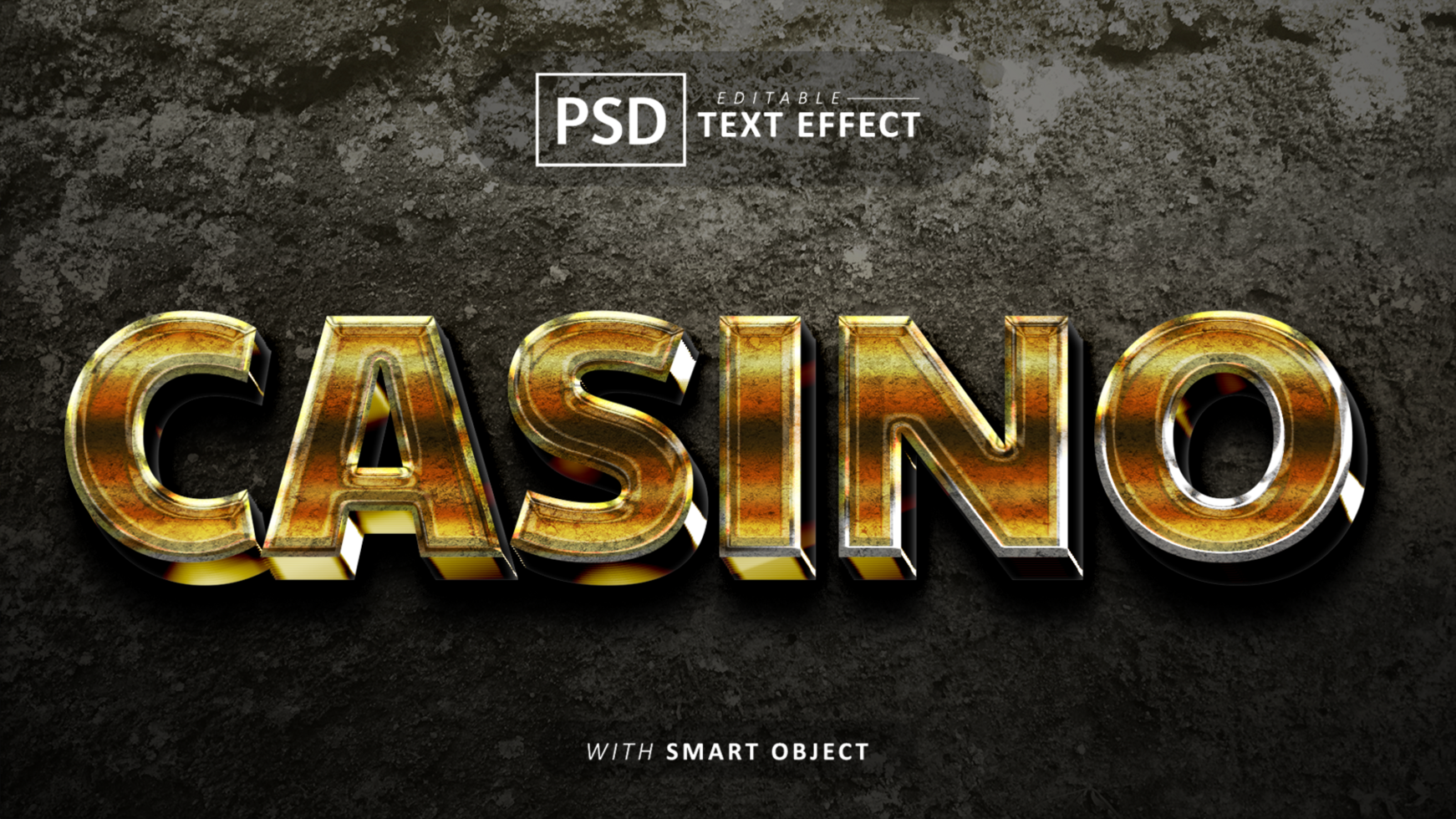 Casino 3d text effect editable psd