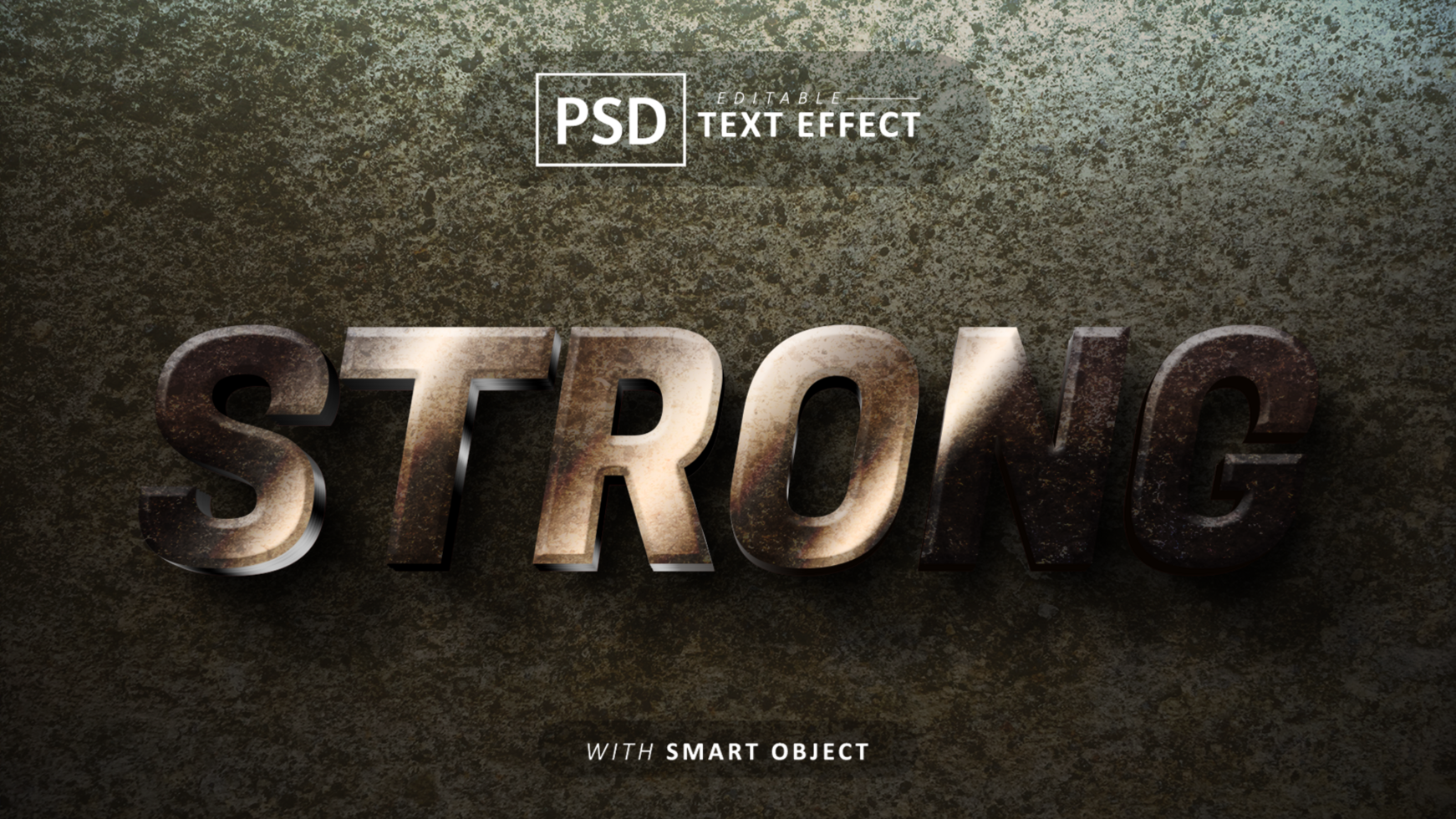 Strong 3d text effect editable psd