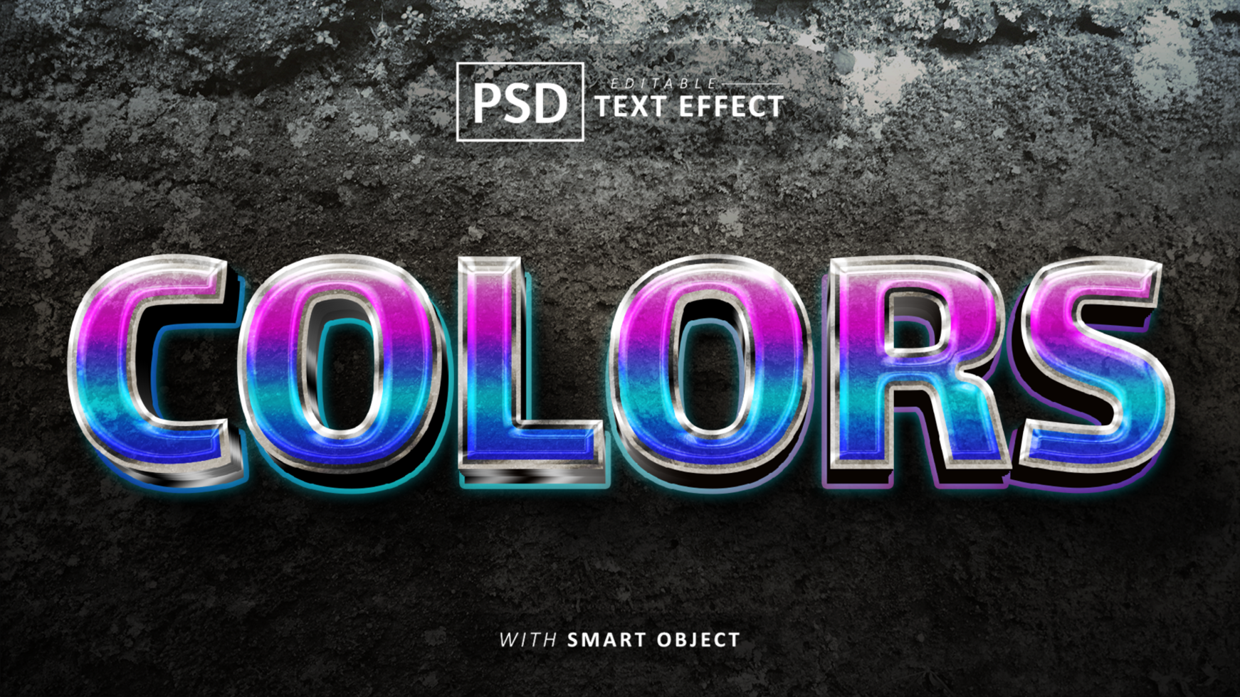 Colors 3d text effect editable psd