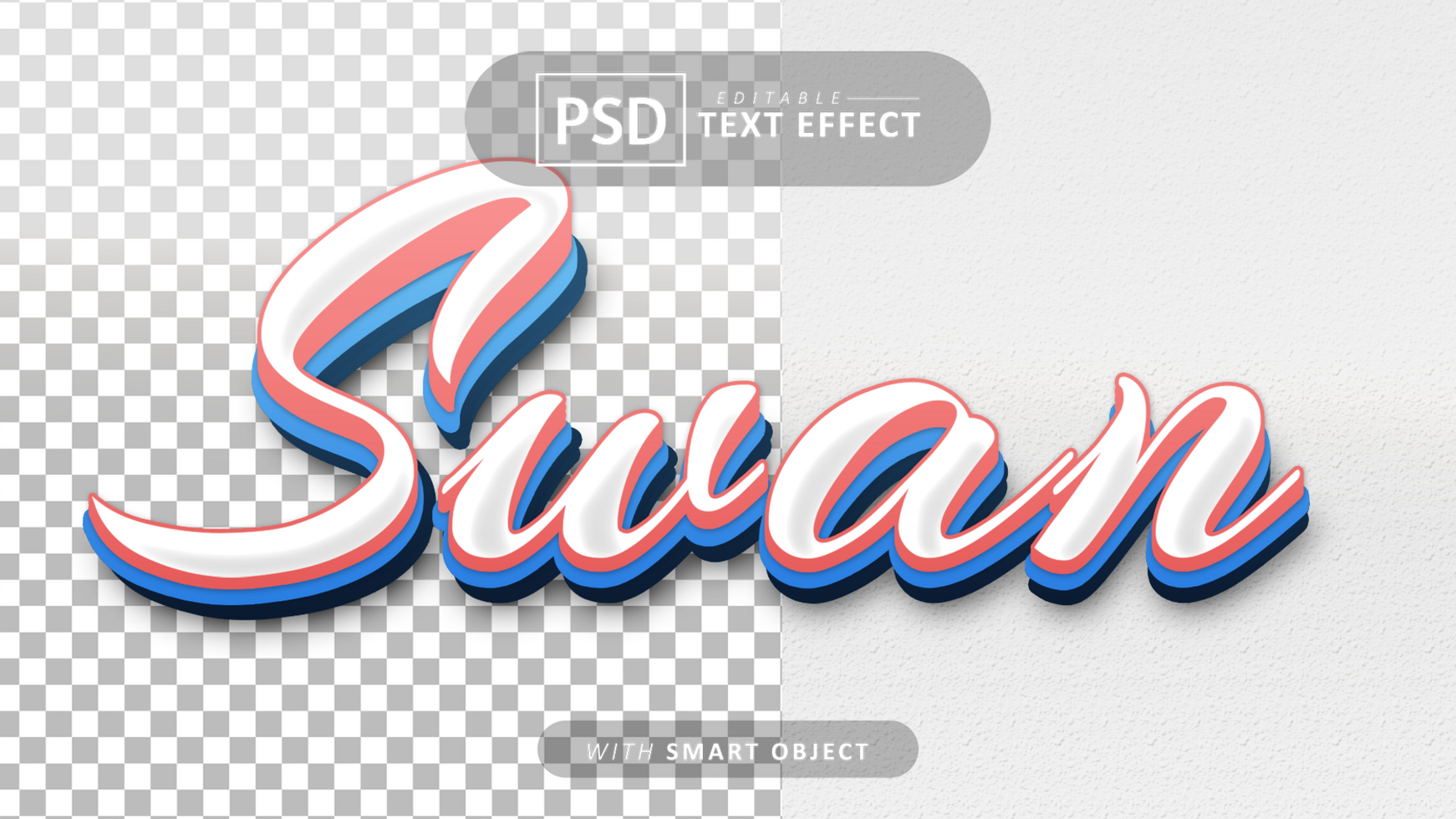 Swan text effect editable psd