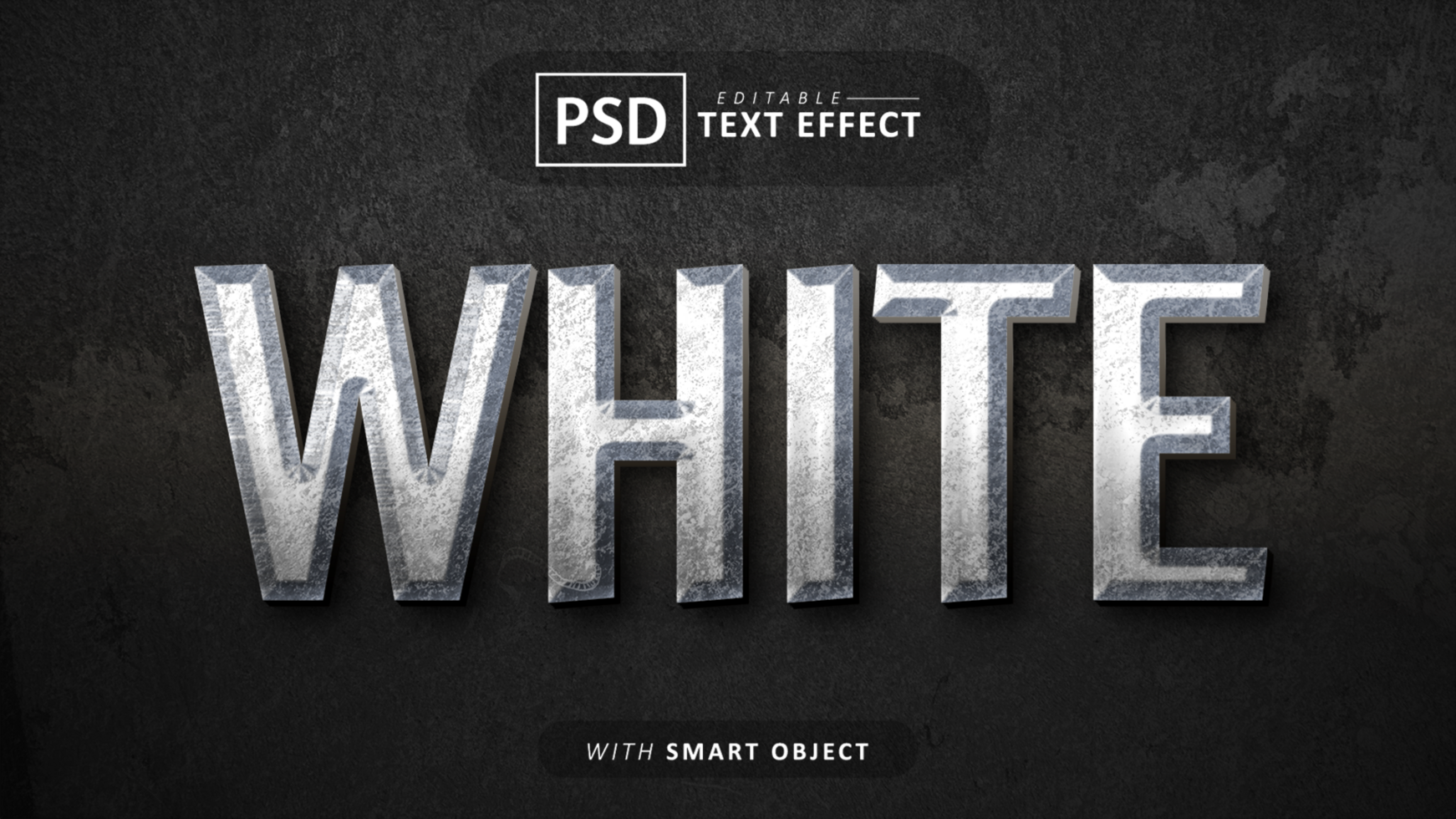 White 3d text effect editable psd