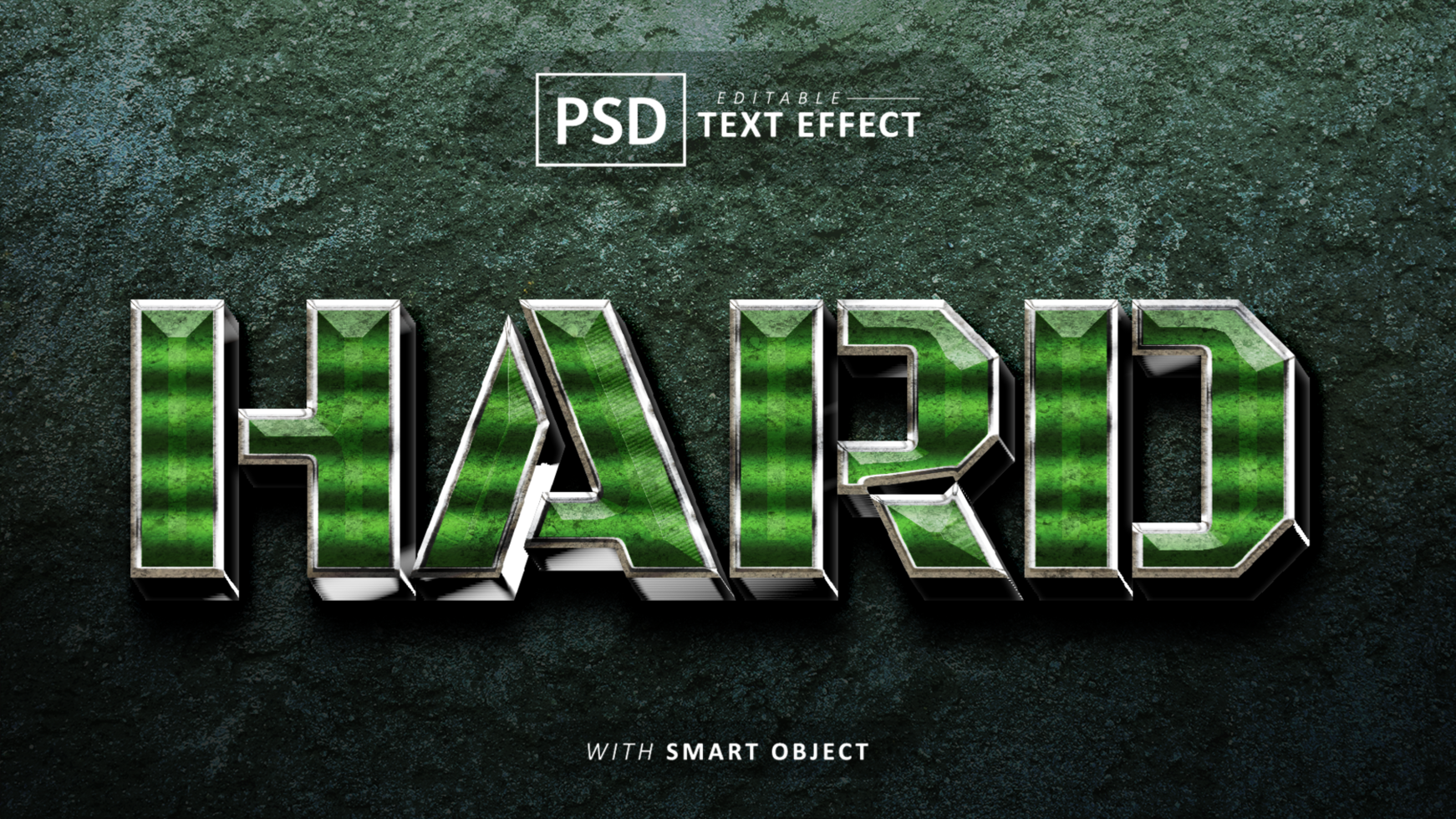 Hard 3d text effect editable psd