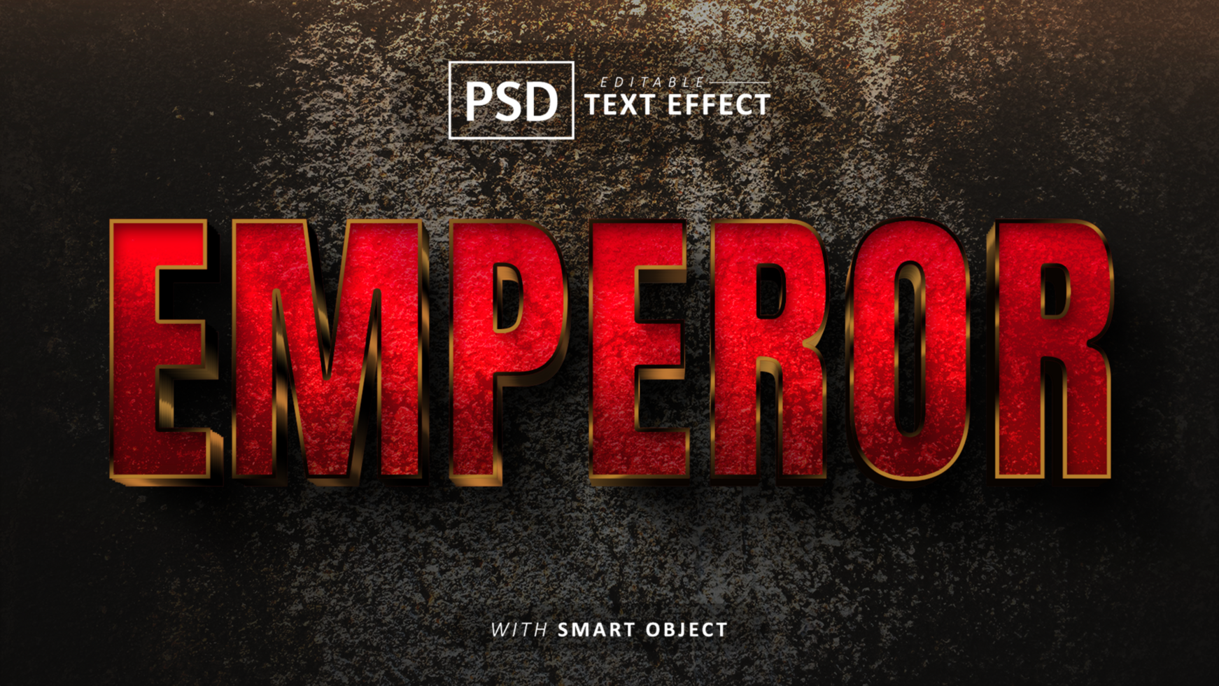 Emperor 3d text effect editable psd