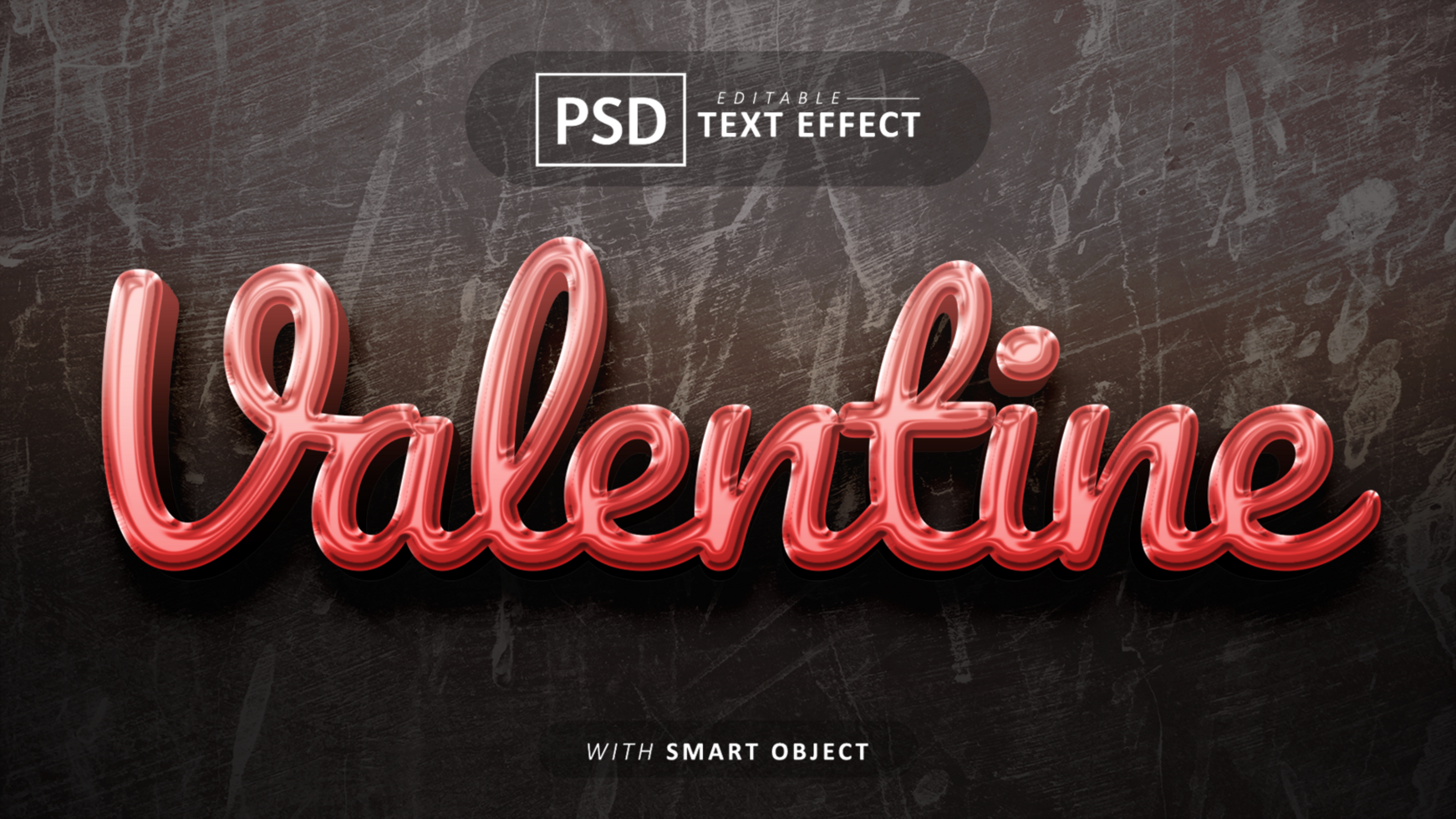 Valentinstag 3d Text bewirken editierbar psd