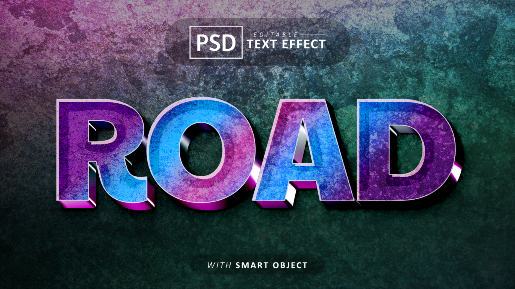 Road 3d text effect editable psd