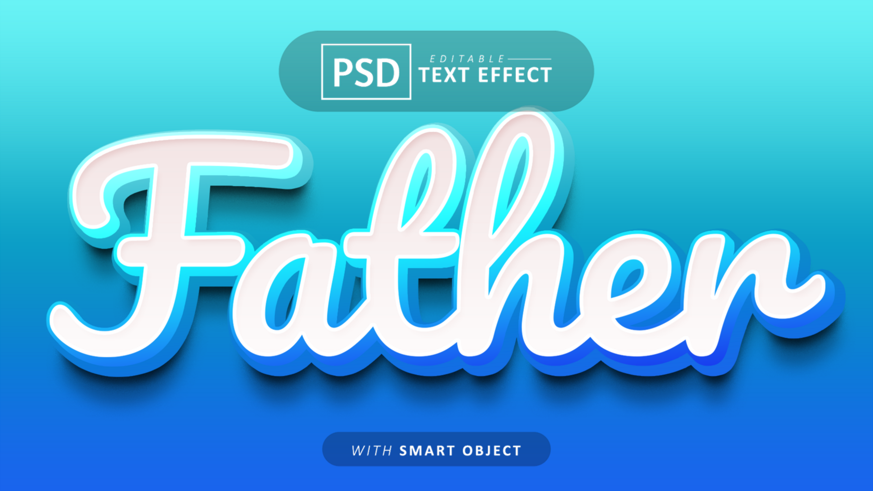 Father cartoon style text effect psd
