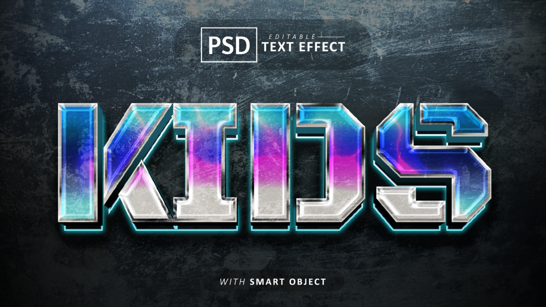 Kids 3d text effect editable psd