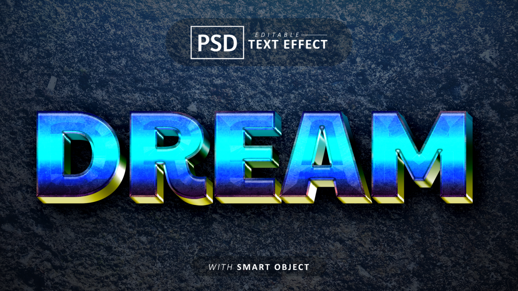 Dream 3d text effect editable psd